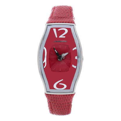 Chronotech Red Leather Dress Watch