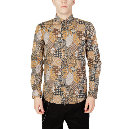 Gianni Lupo Beige Cotton Pattern Shirt