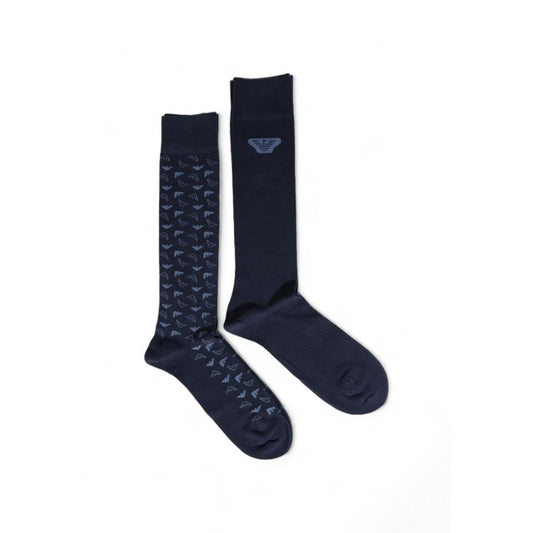 Emporio Armani Underwear Blue Cotton Sock for men in 2-pack, showcasing premium comfort and style, ideal for any occasion.
