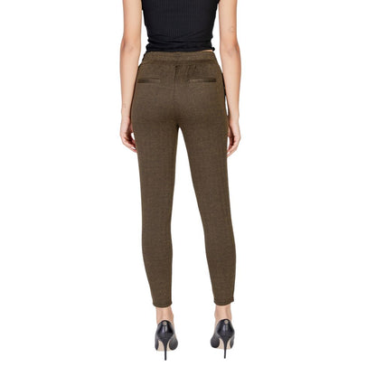 ICHI Green Polyester Skinny Pants
