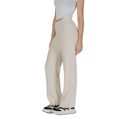 Vero Moda Cream Viscose Casual Pants