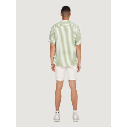Only & Sons Green Viscose Shortsleeve Shirt