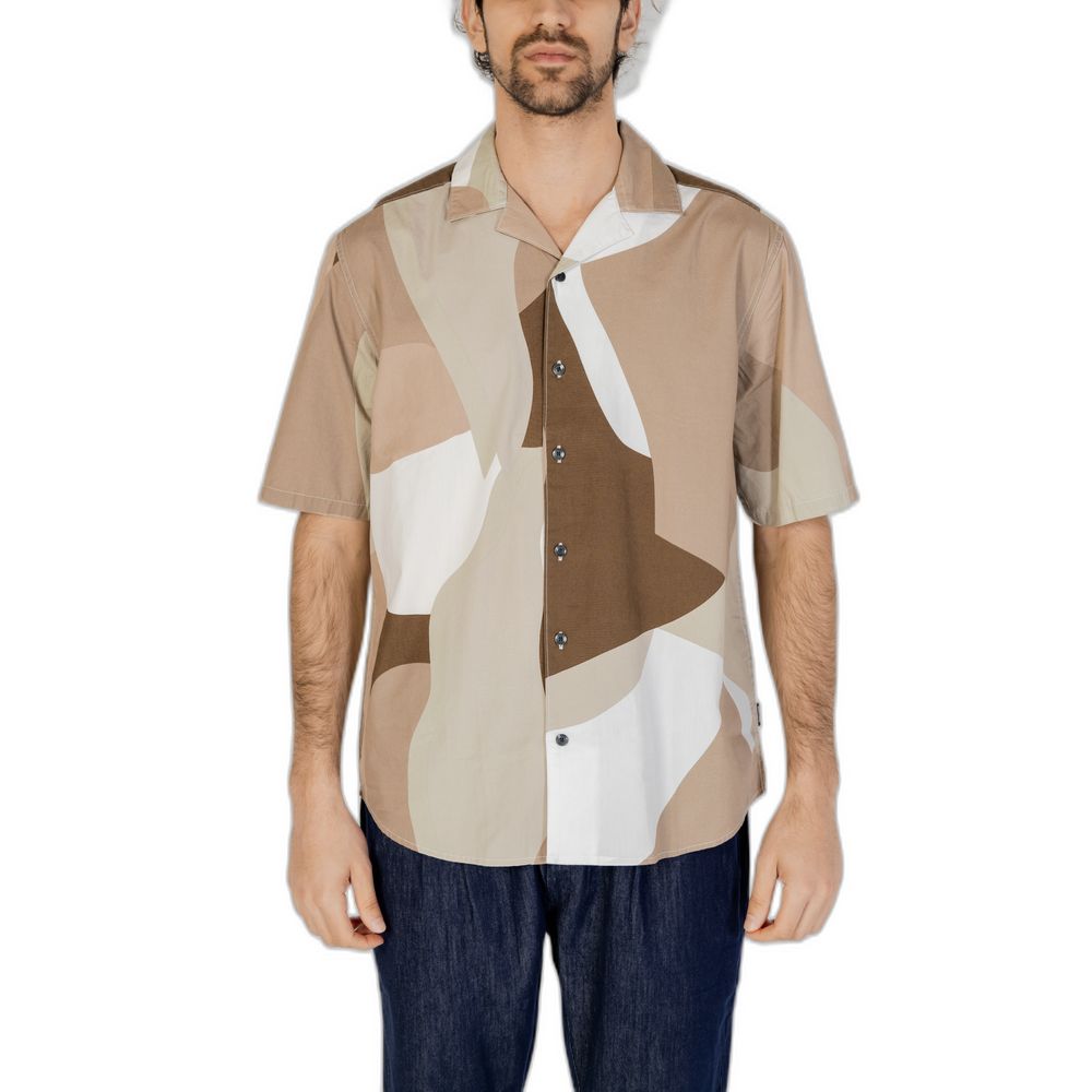 Only & Sons Brown Cotton Shortsleeve Shirt