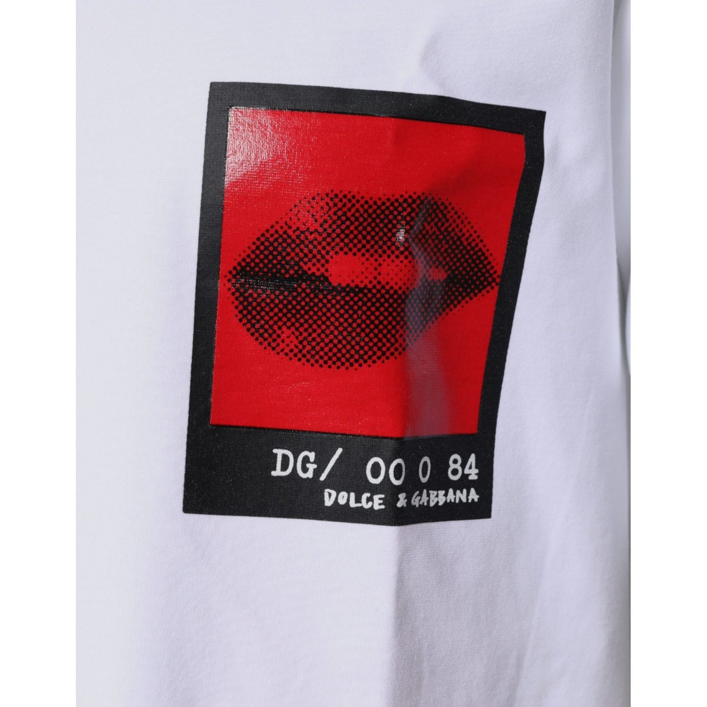 Dolce & Gabbana White Red Lips Print Cotton T-shirt