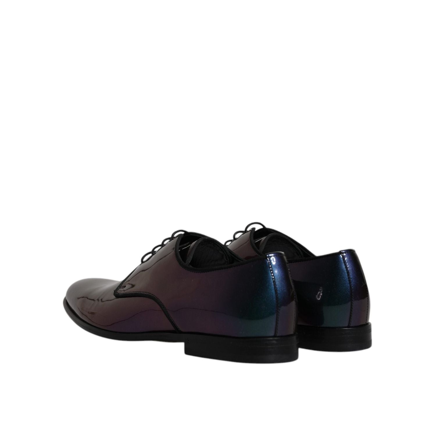 Dolce & Gabbana Peacock Patent Leather Derby Men Dress Shoes