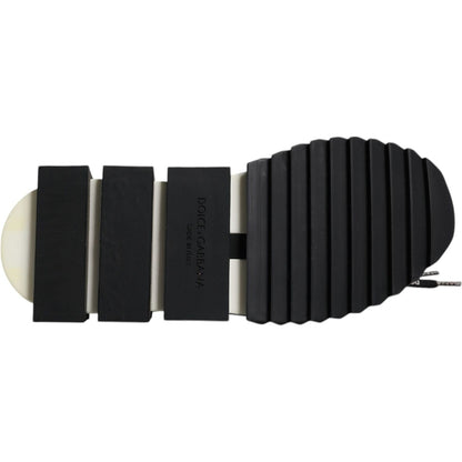 Dolce & Gabbana Black White Logo Sorrento Mens Sneakers Shoes