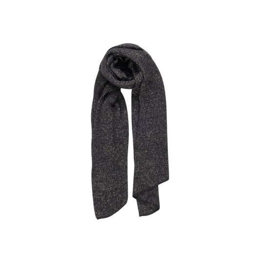 Pieces Black Recycled Polyester Scarf elegant accessory made from 95% recycled polyester, perfect for adding sophistication to outfits.