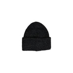 Pieces Black Recycled Polyester Caps Baseball Hat - Black beanie made from recycled polyester with metallic fibers for winter wear.