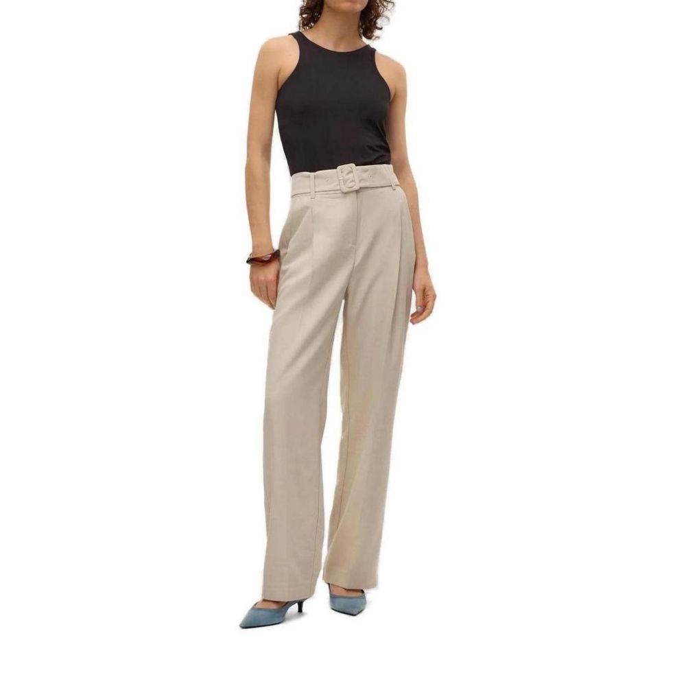 Vero Moda Gray Polyester Casual Pants