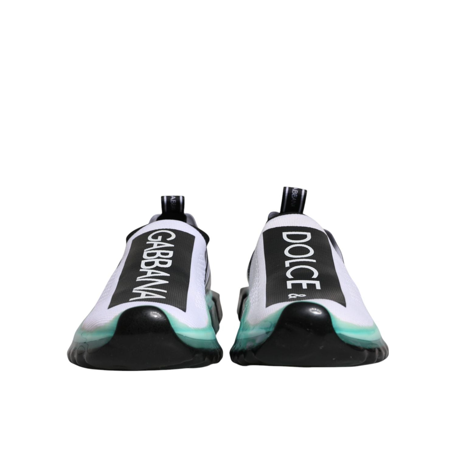 Dolce & Gabbana White Blue Sorrento Slip On Sneakers Shoes