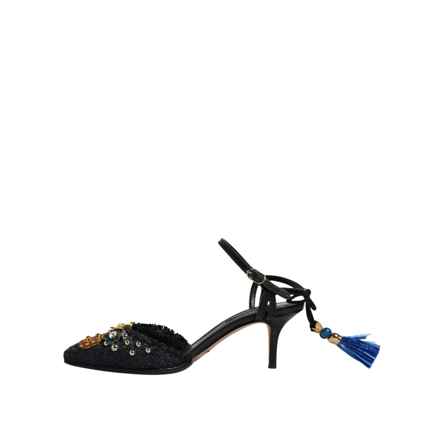 Dolce & Gabbana Black Pineapple Bellucci Heels Sandals Shoes