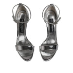 Dolce & Gabbana Silver KEIRA Heels Ankle Strap Sandals Shoes