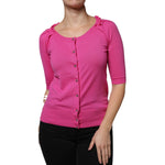 Dolce & Gabbana Pink Wool Button Down Cardigan Sweater