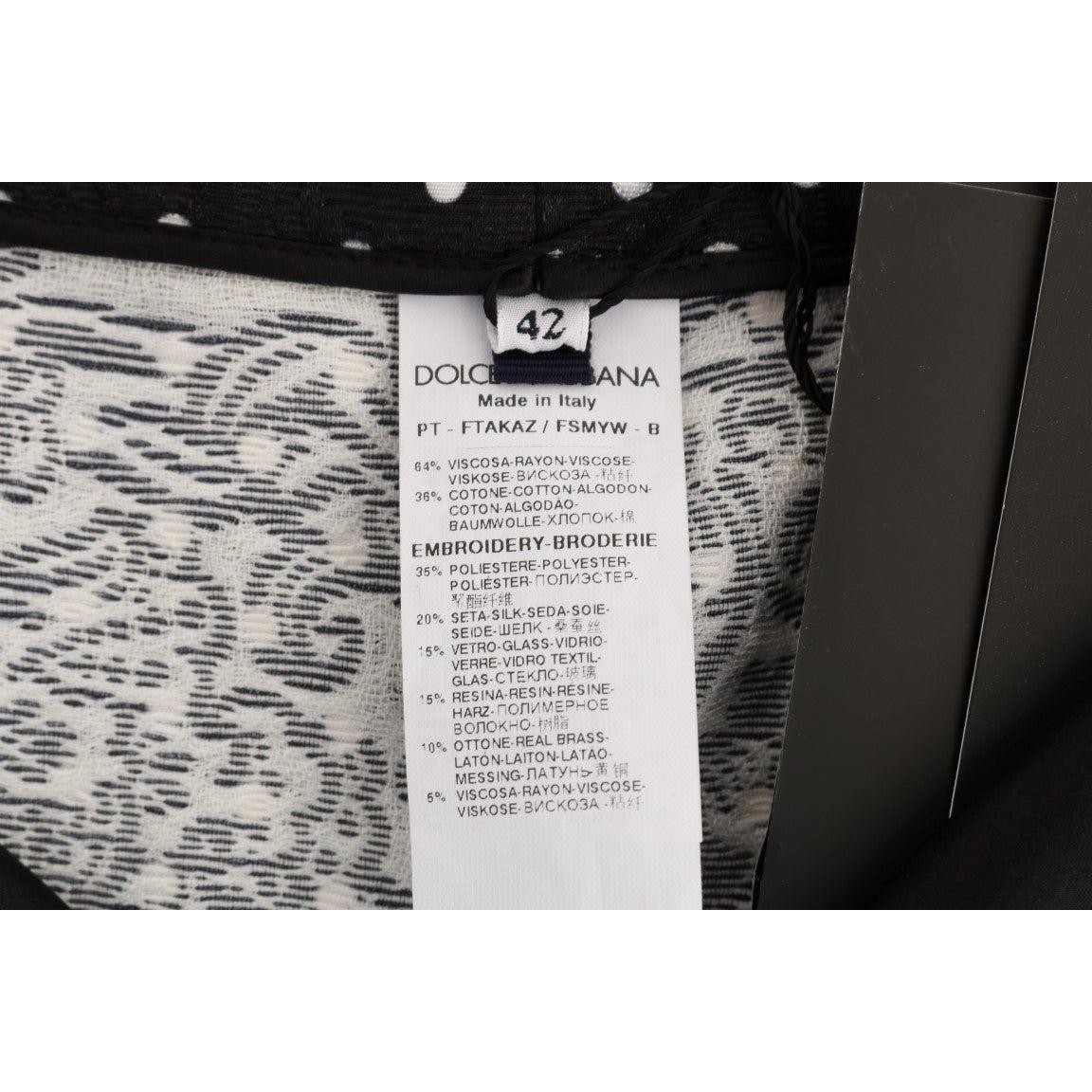 Dolce & Gabbana Black Polka Dot Sicily Crystal Pants Jeans & Pants