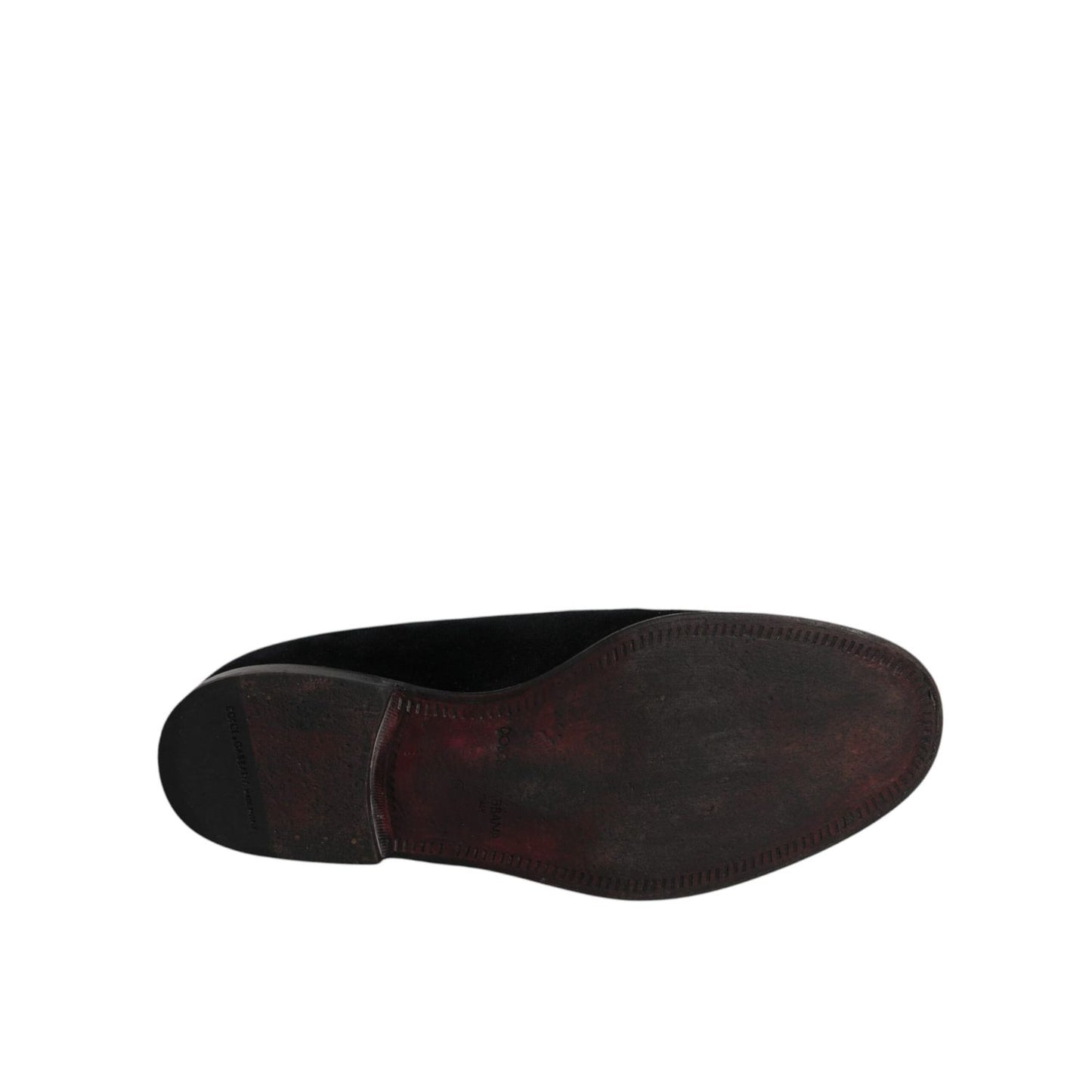 Dolce & Gabbana Black Velvet Loafers Formal Men Dress Shoes