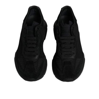 Dolce & Gabbana Black Leather Daymaster Low Top Sneakers Shoes