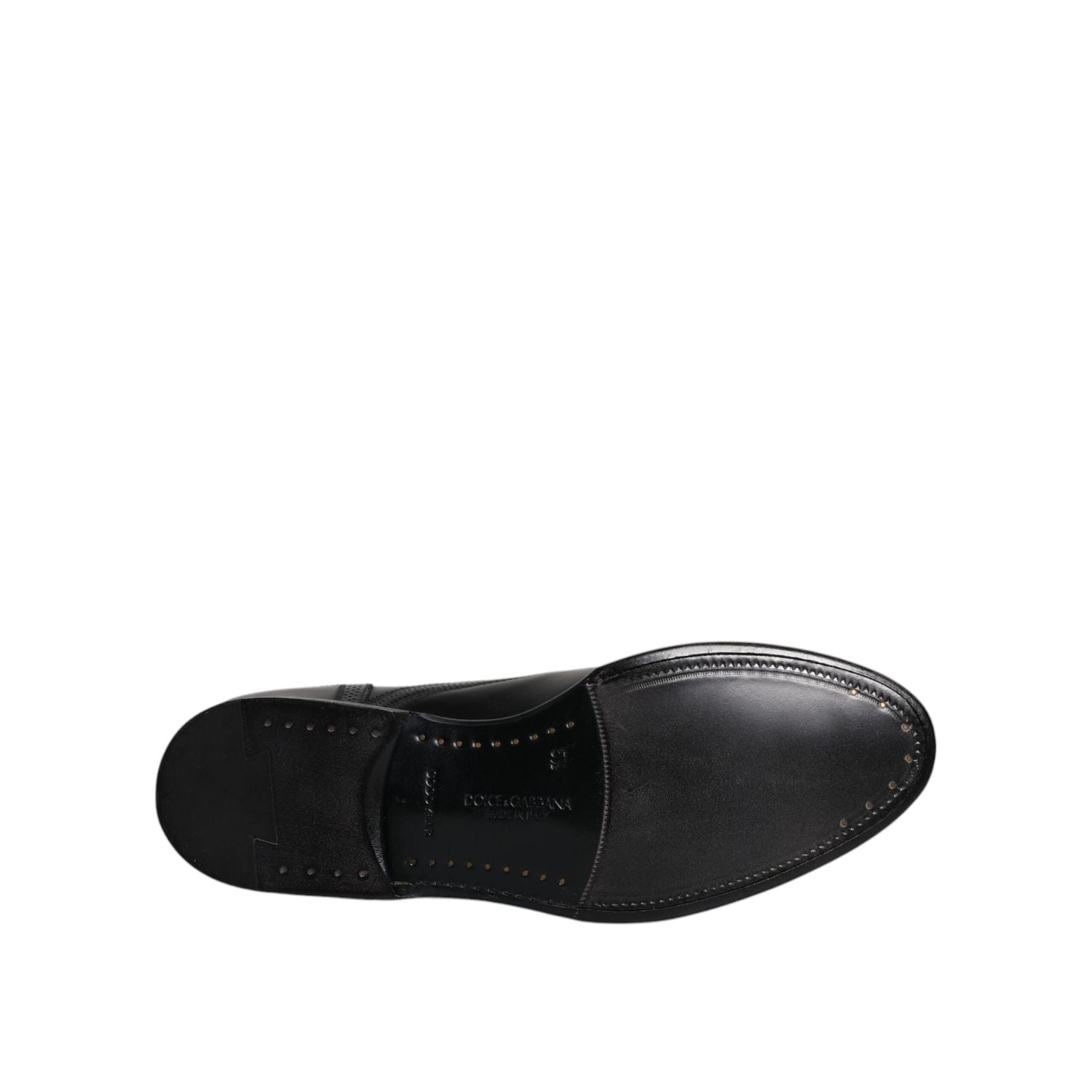 Dolce & Gabbana Black Leather Derby Wingtip Formal Shoes