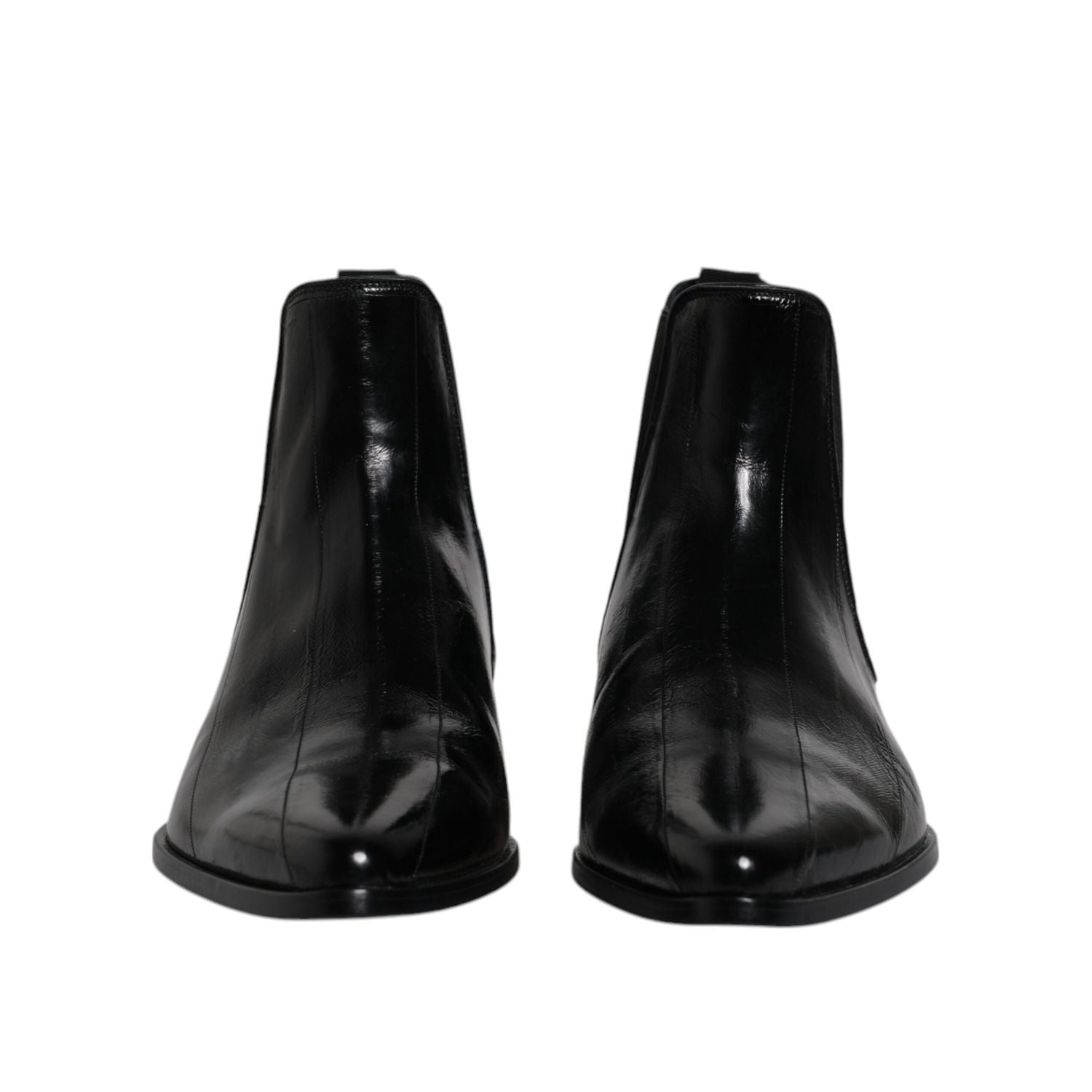 Dolce & Gabbana Black Leather Chelsea Men Ankle Boots Shoes