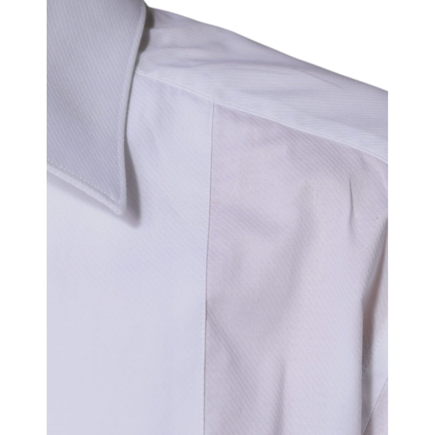 Dolce & Gabbana White Bib Cotton Poplin GOLD Formal Shirt