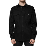 Dolce & Gabbana Black Cotton Collared Button Down Shirt
