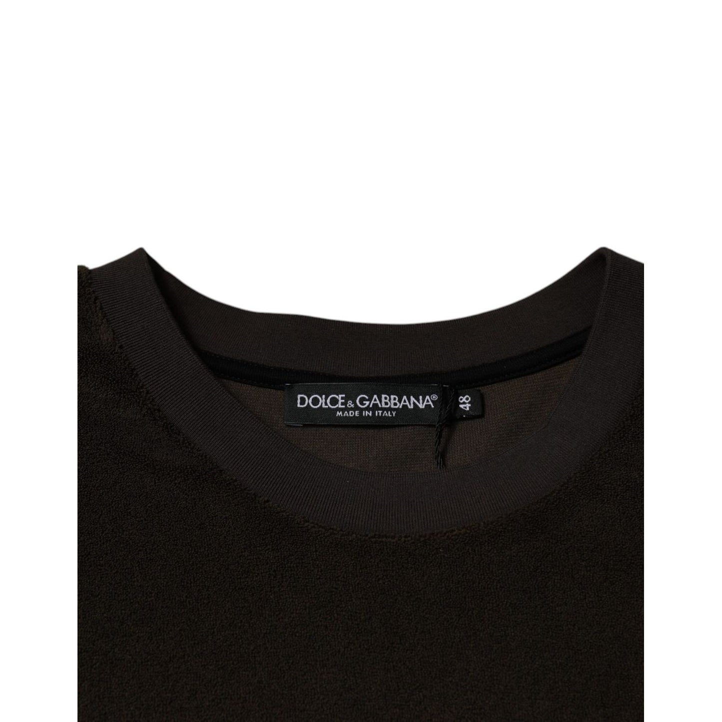 Dolce & Gabbana Brown Cotton Crew Neck Short Sleeves T-shirt