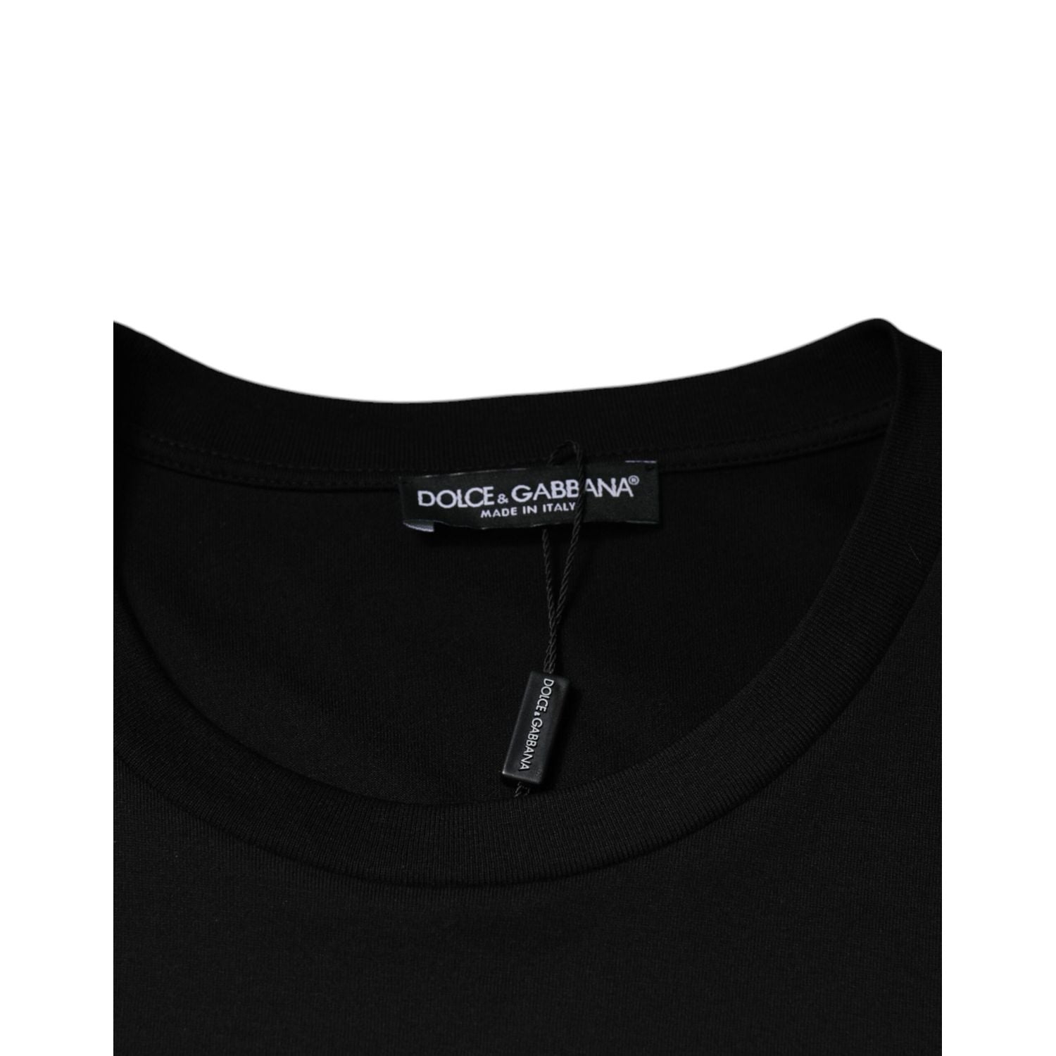 Dolce & Gabbana Black Cotton Crew Neck Short Sleeves T-shirt
