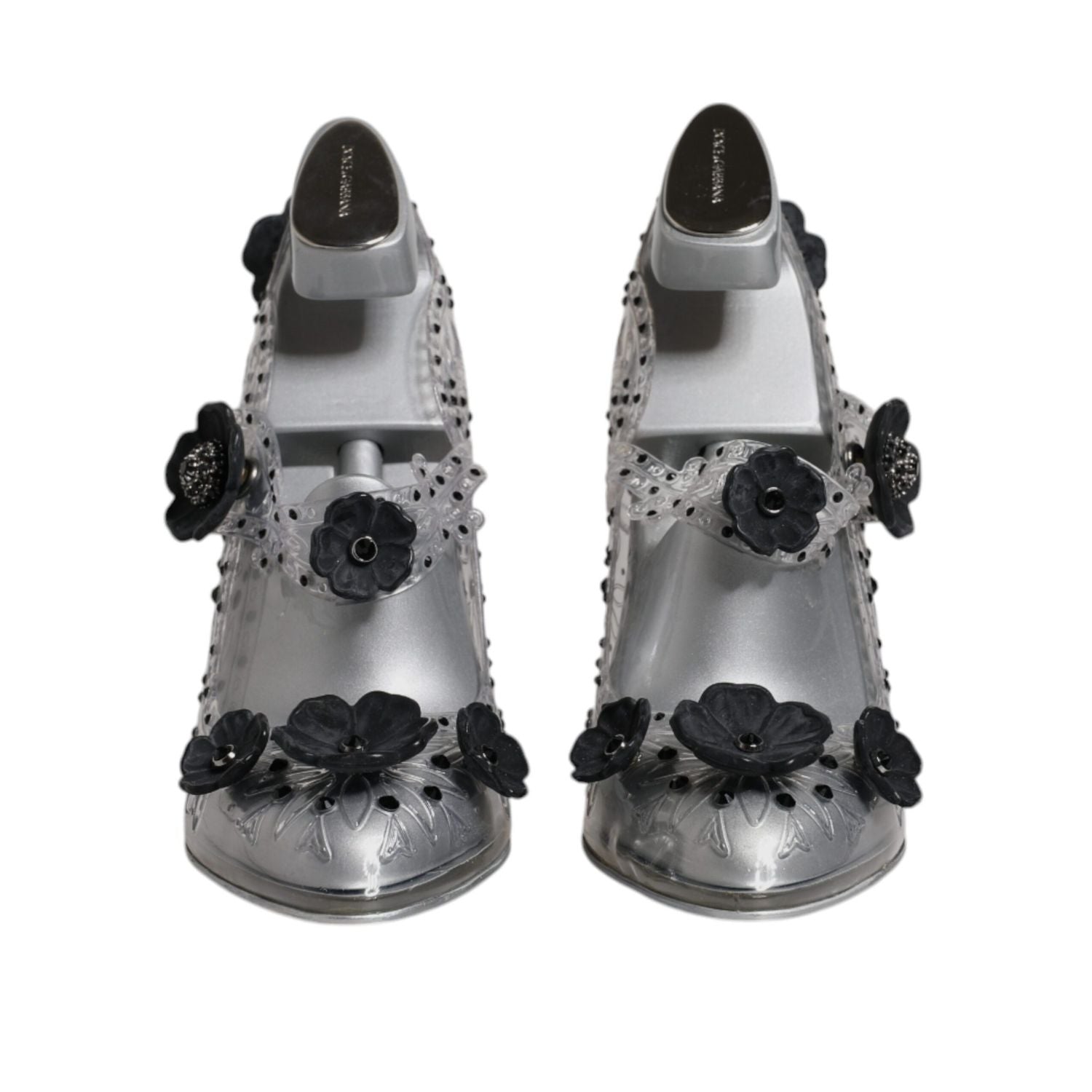 Dolce & Gabbana Clear Floral Crystal CINDERELLA Heels Shoes