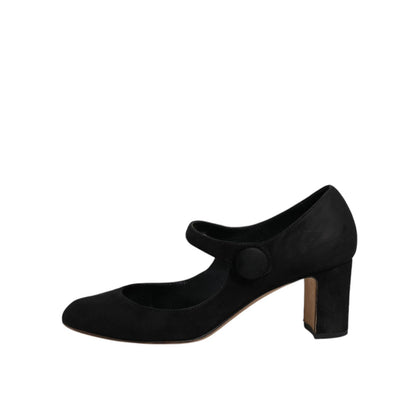Dolce & Gabbana Black Suede Leather KEIRA Heels Pumps Shoes