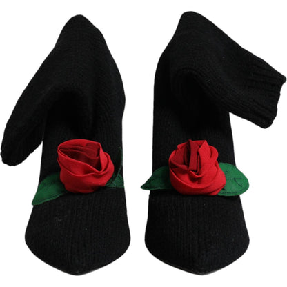 Dolce & Gabbana Black Stiletto Heels Mid Calf Boots Shoes Dolce & Gabbana
