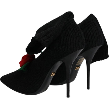 Dolce & Gabbana Black Stiletto Heels Mid Calf Boots Shoes Dolce & Gabbana