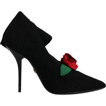 Dolce & Gabbana Black Stiletto Heels Mid Calf Boots Shoes Dolce & Gabbana