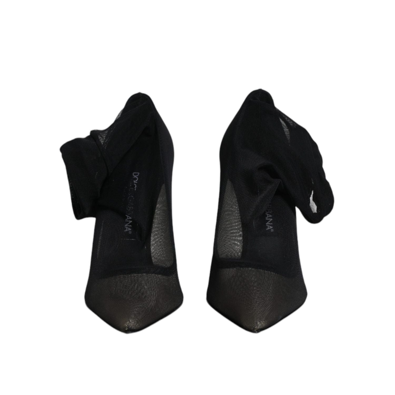 Dolce & Gabbana Black Viscose Mesh Sock Style Boots Shoes