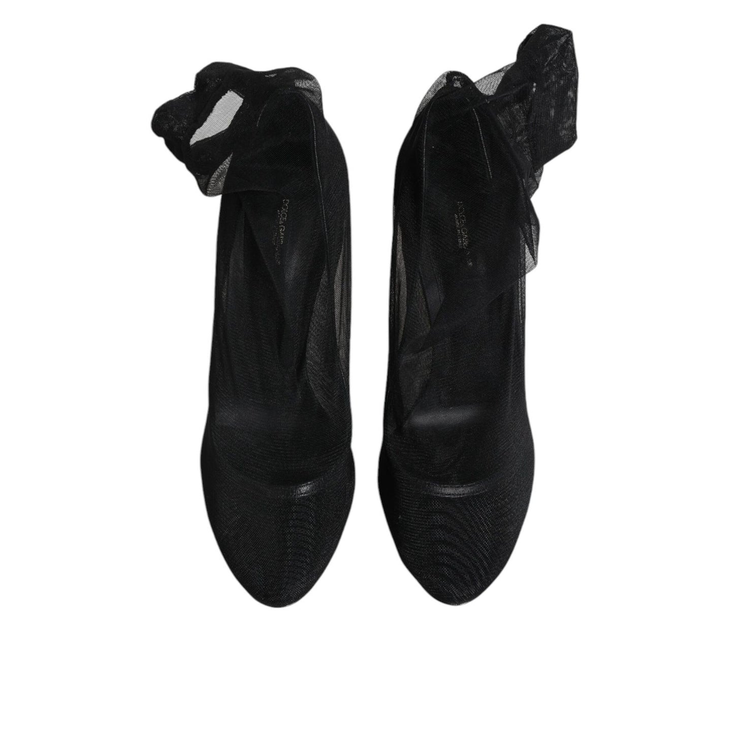 Dolce & Gabbana Black Nylon Mesh Sock Style Boots Shoes