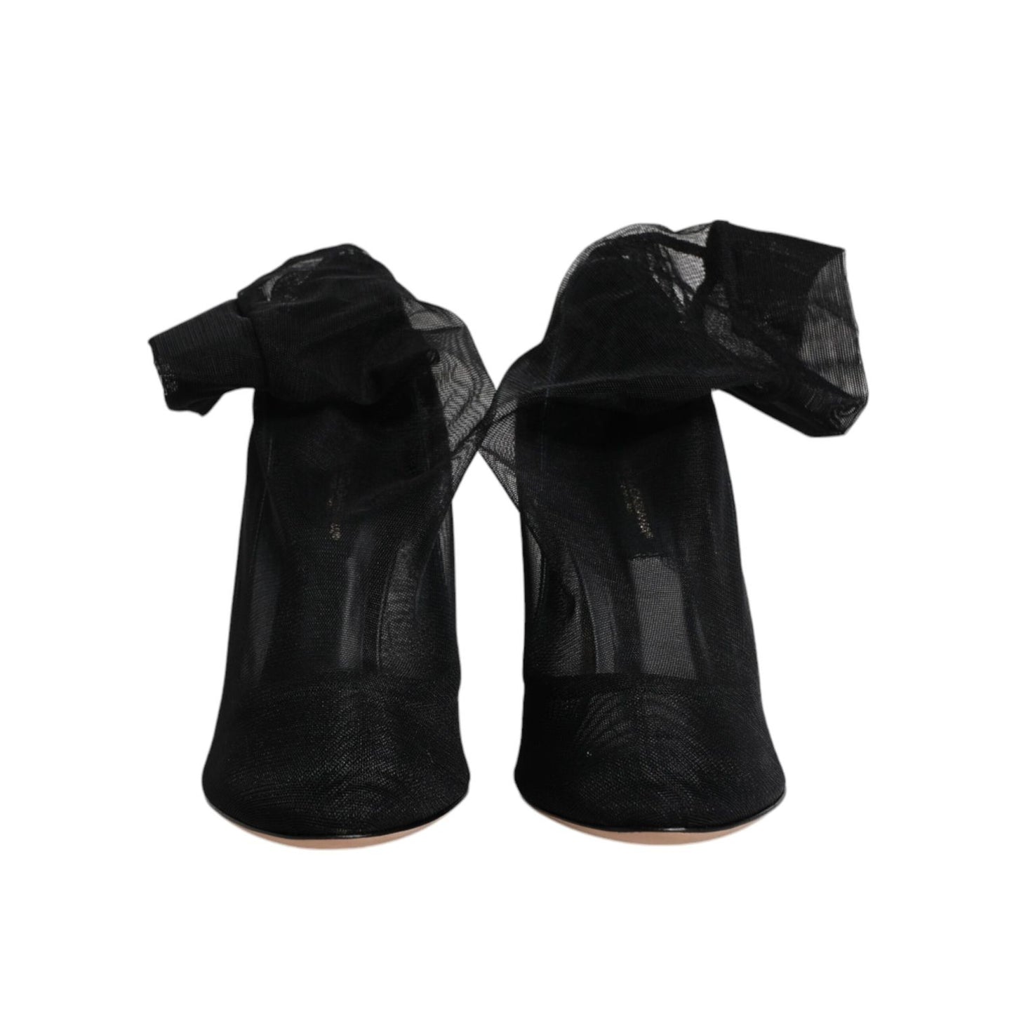 Dolce & Gabbana Black Nylon Mesh Sock Style Boots Shoes