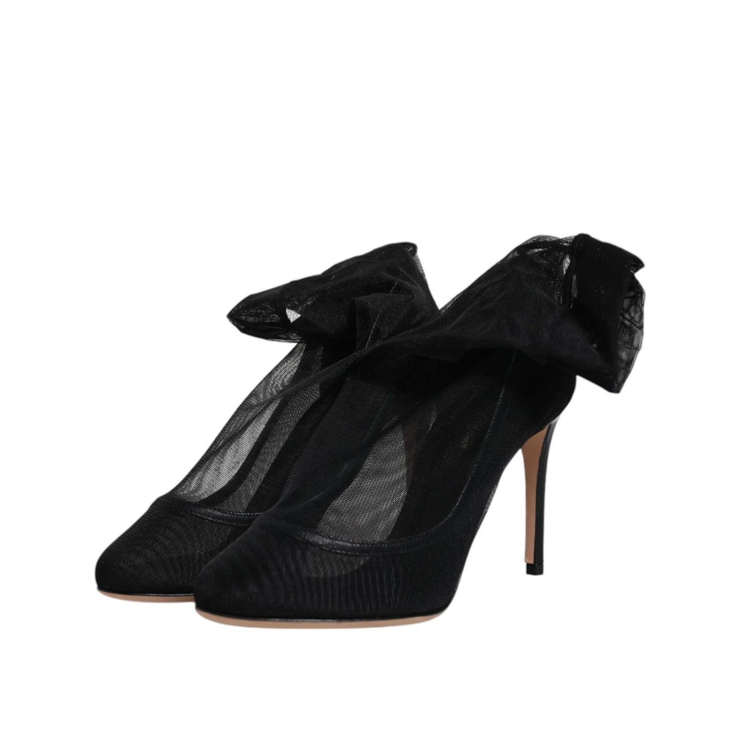 Dolce & Gabbana Black Nylon Mesh Sock Style Boots Shoes