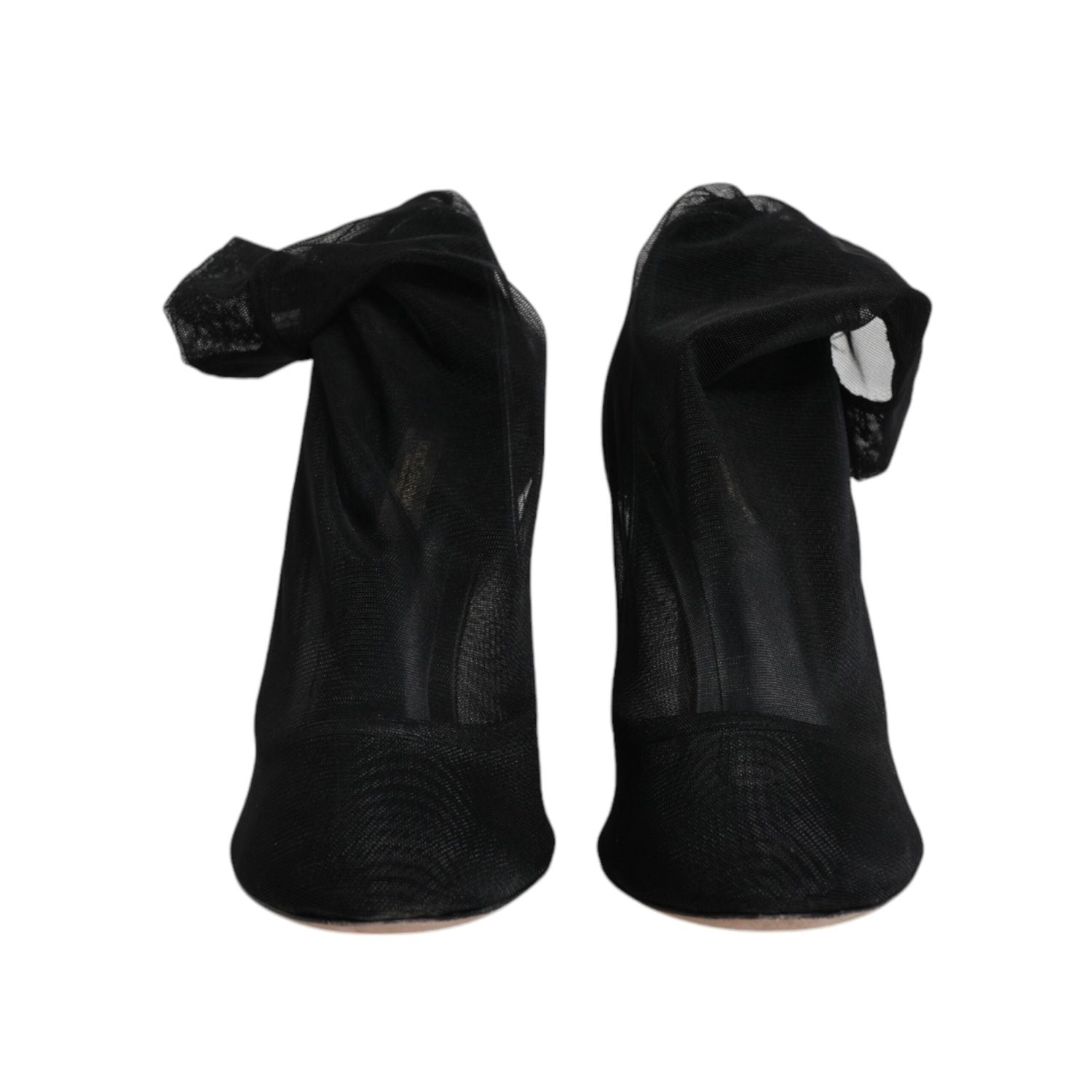 Dolce & Gabbana Black Nylon Mesh Sock Style Boots Shoes