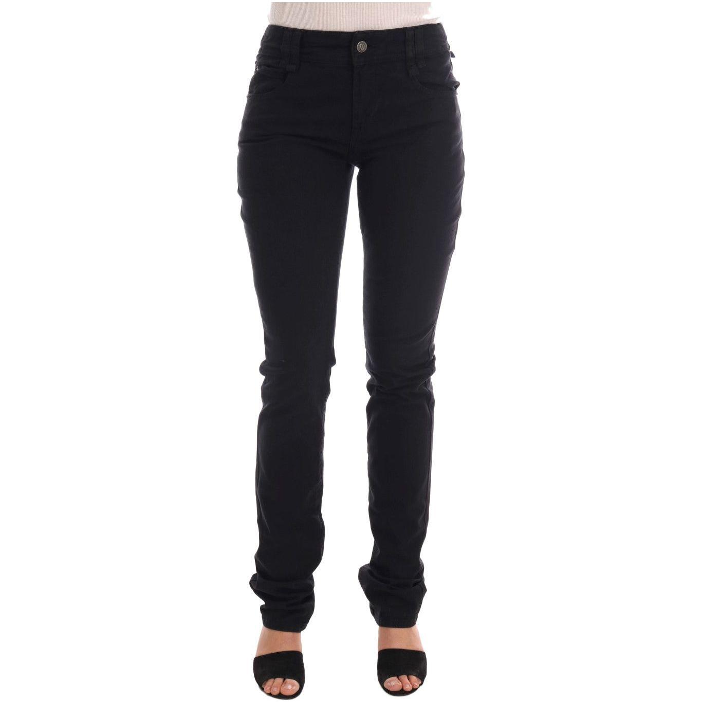 John Galliano Black Cotton Denim Stretch Regular Fit Jeans