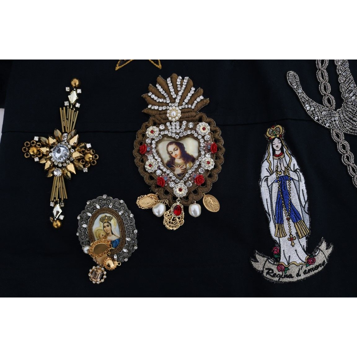 Dolce & Gabbana Blue Crystal MAMMA Sicily Jacket