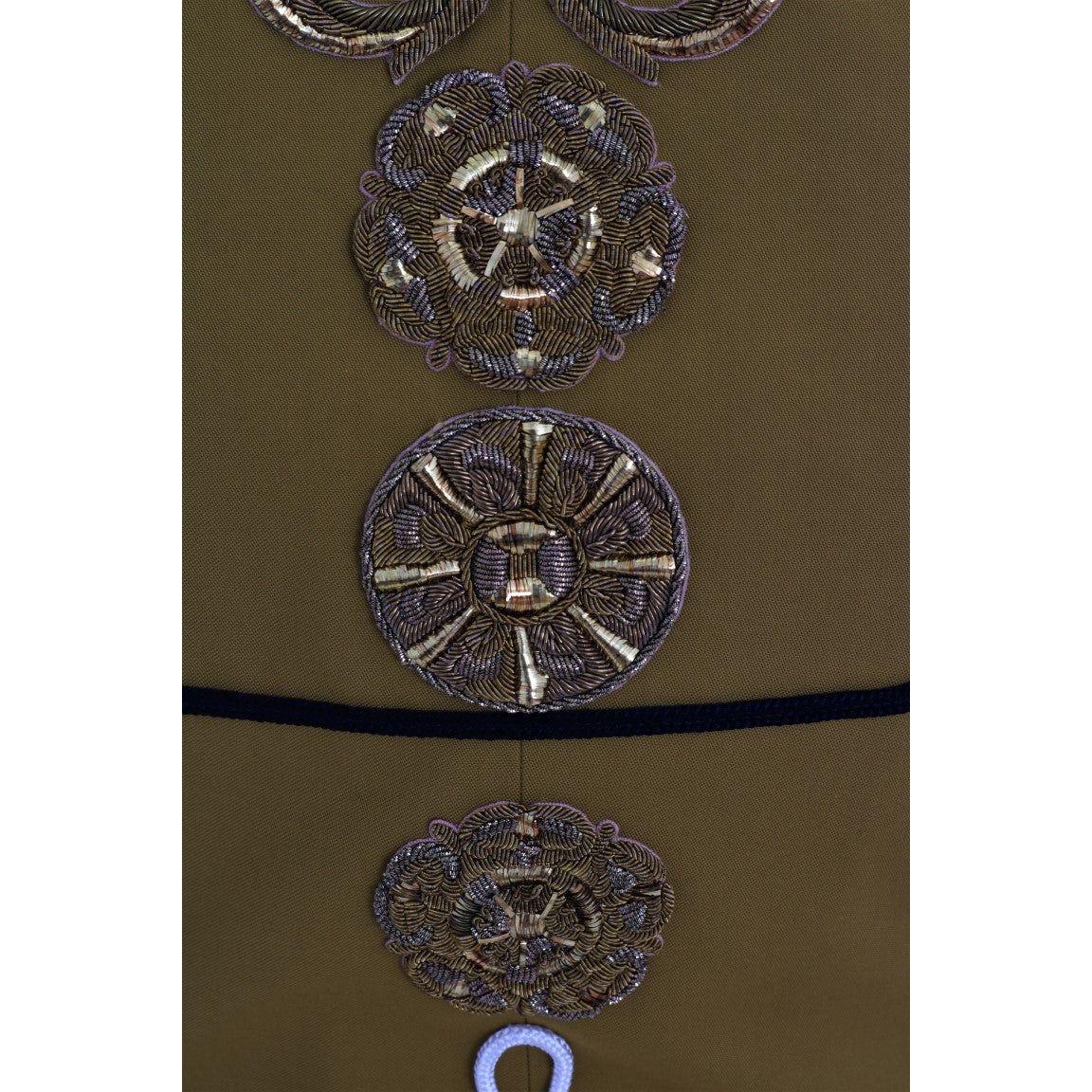 Dolce & Gabbana Yellow Crystal Cross Vest Jacket Vest Jacket