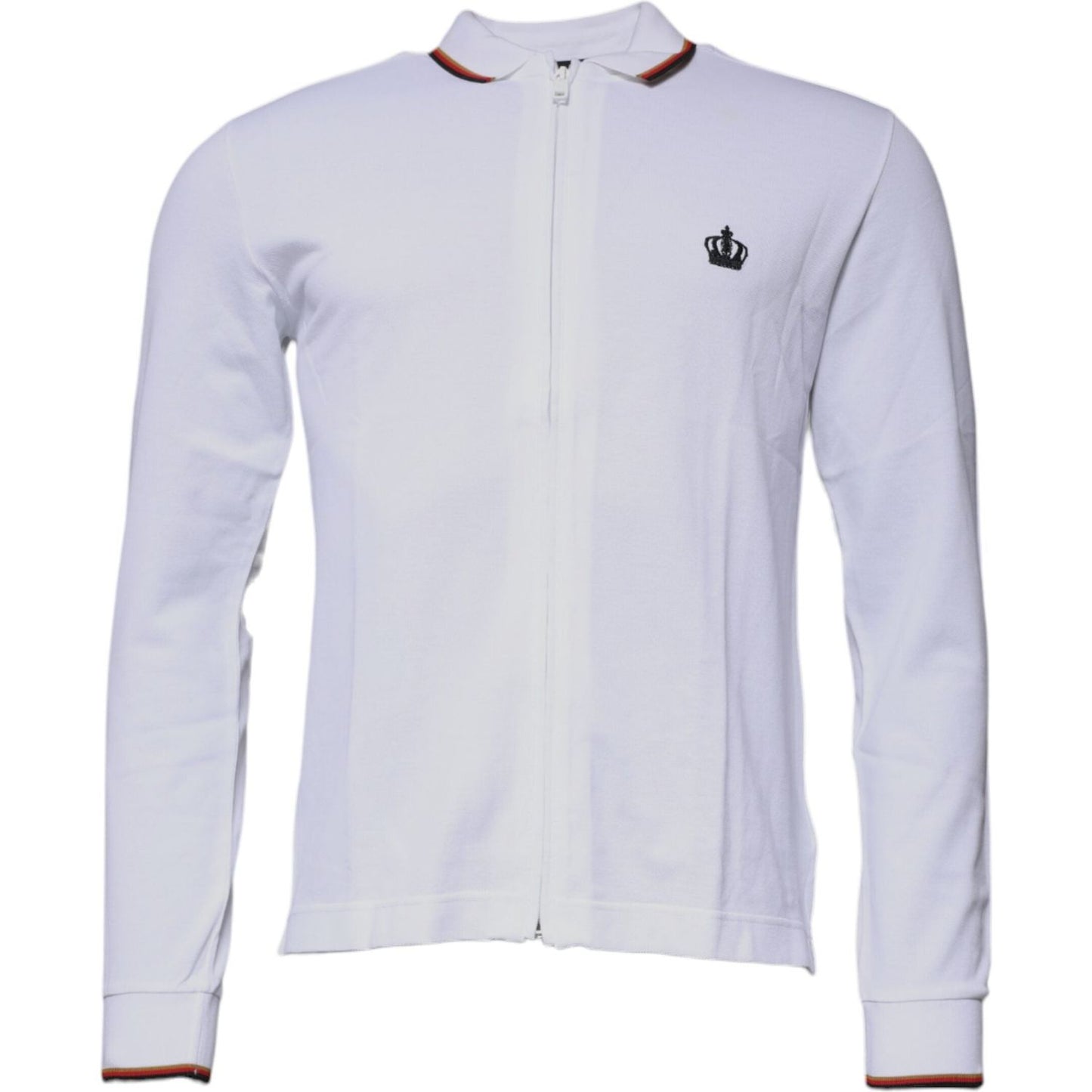 Dolce & Gabbana White Crown Men Full Zip Sweatshirt Sweater Dolce & Gabbana