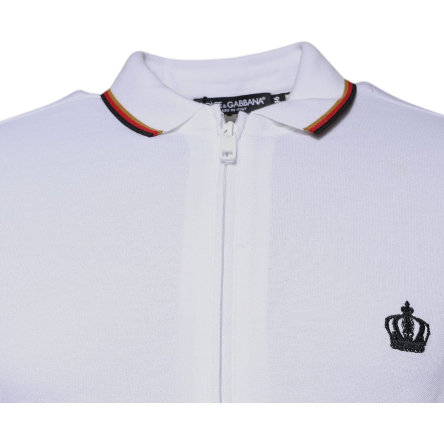 Dolce & Gabbana White Crown Men Full Zip Sweatshirt Sweater Dolce & Gabbana