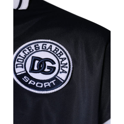 Dolce & Gabbana Blue Logo Jersey Collared Pullover Sweater