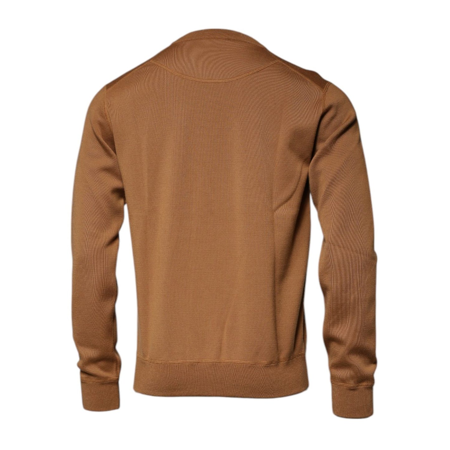 Dolce & Gabbana Brown Logo Plaque Crew Neck Pullover Sweater