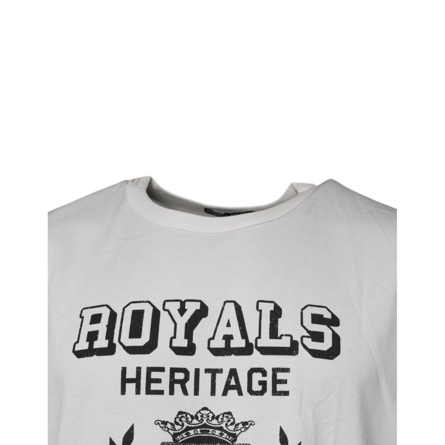 Dolce & Gabbana White Royals Heritage Cotton T-shirt