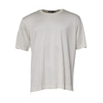 Dolce & Gabbana Off White Silk CrewNeck Short Sleeve T-shirt