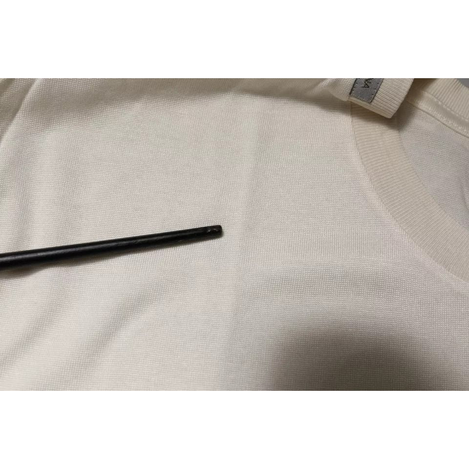 Dolce & Gabbana Off White Silk Crew Neck Short Sleeve T-shirt