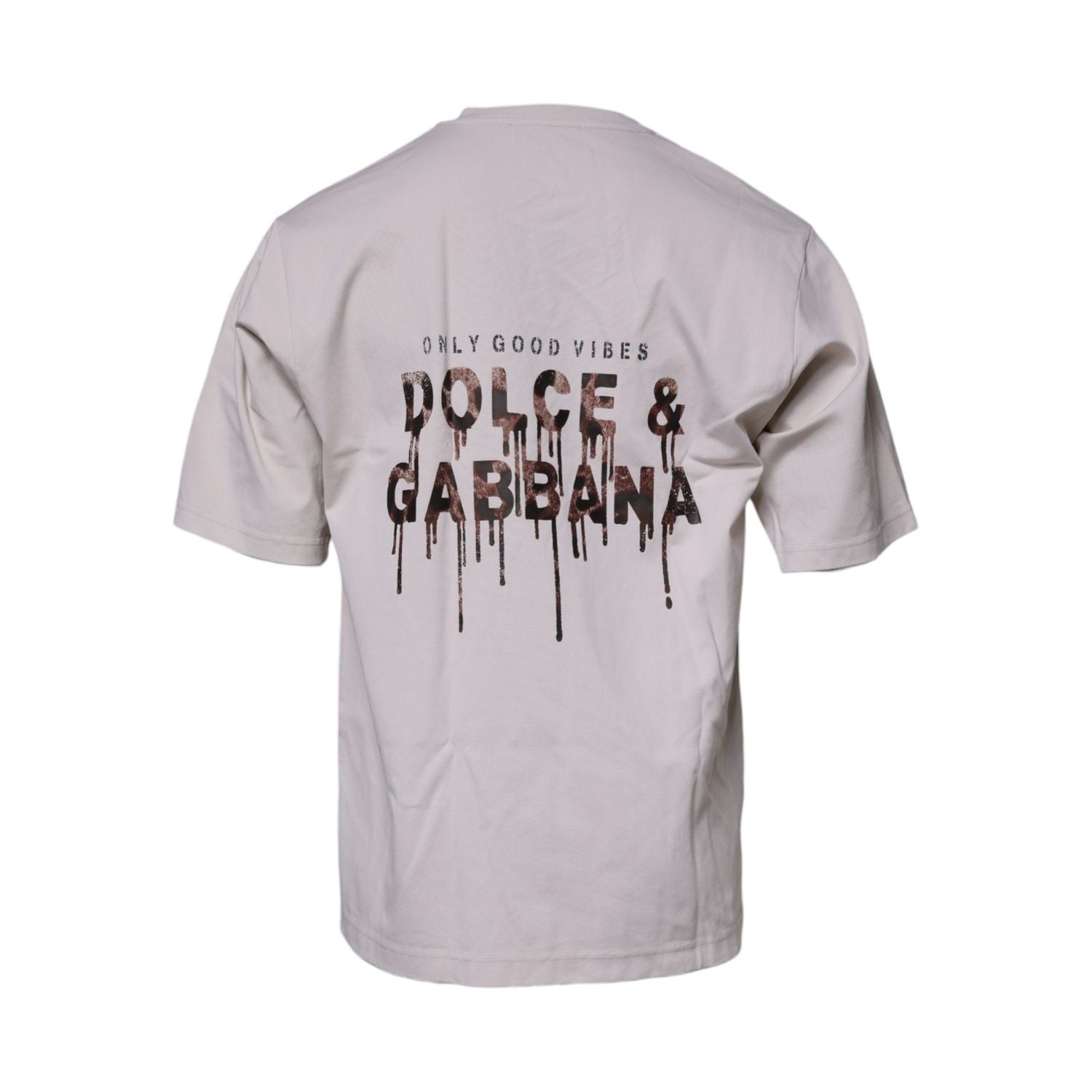 Dolce & Gabbana Beige DG Logo Crew Neck Short Sleeves T-shirt