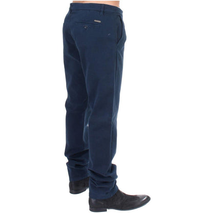 GF Ferre Blue Stretch Straight Fit Pants Chinos