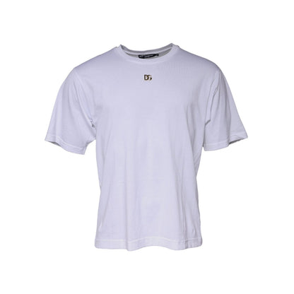 Dolce & Gabbana White DG Logo Crew Neck Short Sleeve T-shirt