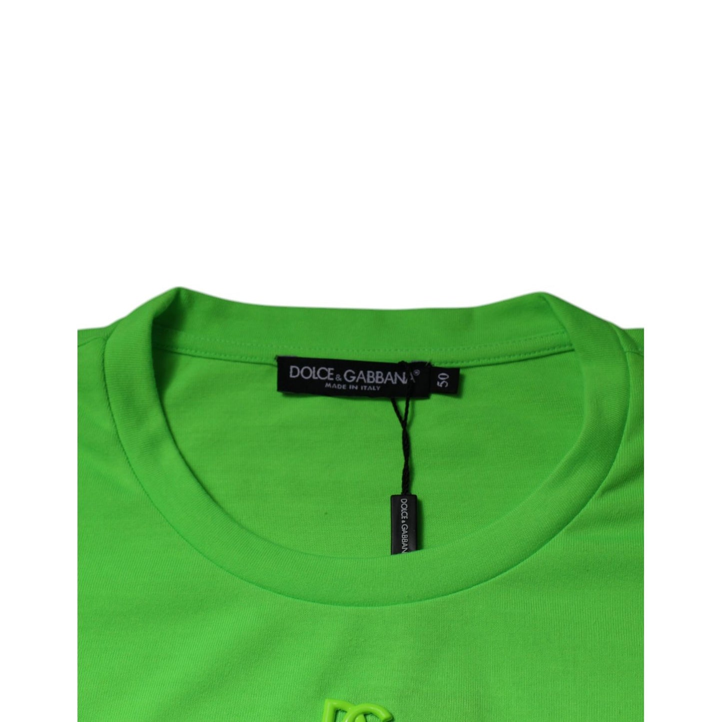 Dolce & Gabbana Green DG Logo Cotton Crew Neck T-shirt
